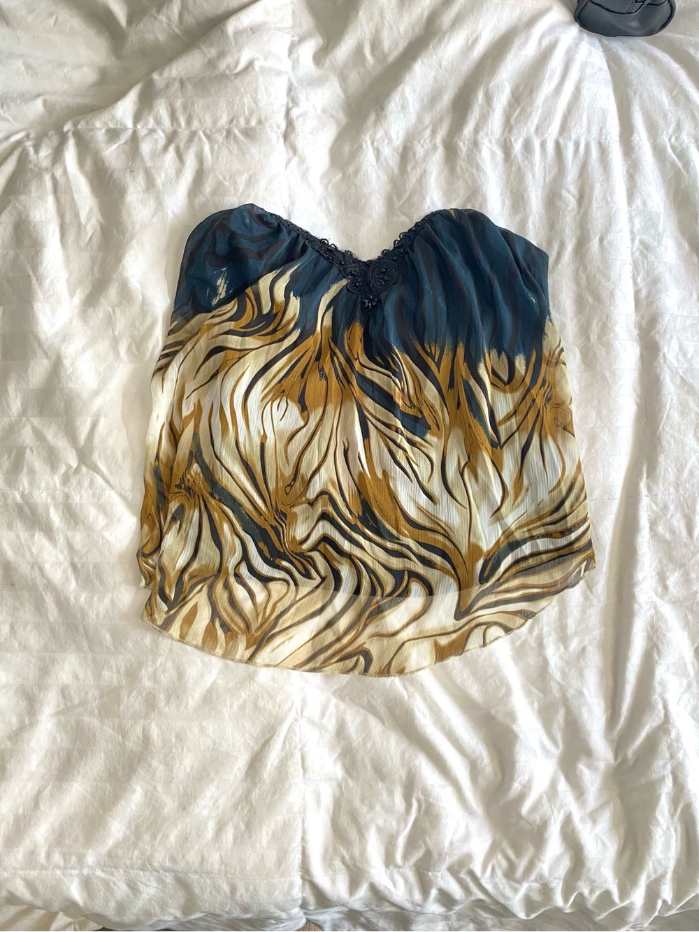 Y2K Mandee Watercolor Tiger Print Corset With Beading